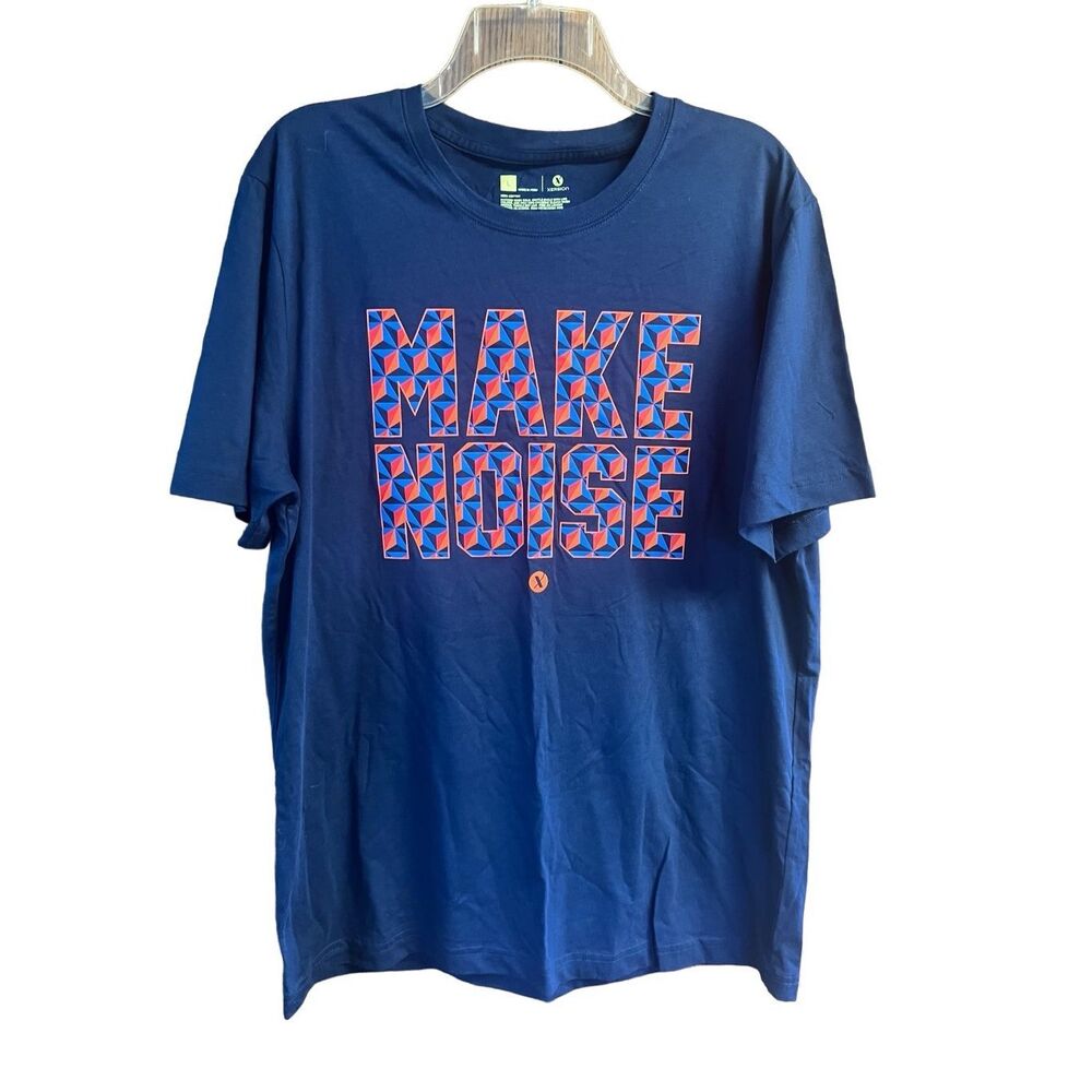 Xersion Mens Make Noise Tee shirt Navy Sz L NWT